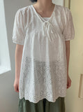 Yunoi Punching Ribbon Layered One Piece
