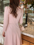 Meisha tweed ribbon flare one piece