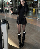 Unfold Leather Knee High Boots
