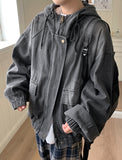 Corely Denim Two-Way Pocket Hood Over Jacket