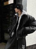 Shaggle Deep Black Winter Jumper + White Silver Black Fur