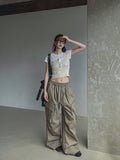 Bendy Zipper Diagonal Pocket Cargo Pants