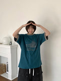 [unisex] Heno Star Color Matching Over Short Sleeve T-Shirt