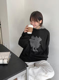 [BAONHAUS] Corrie Cat Printed Brushed Sweatshirt