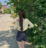 Hip Pads Detachable Span Denim Shorts