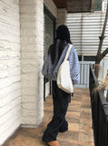 Dots corduroy big shoulder bag