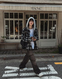 Kitsch hooded balloon check shirt