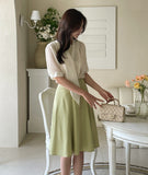 Dier Scarf Tie Short Sleeve Blouse