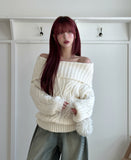Hayni Bold Cable Off-Shoulder Knit