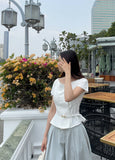 Denrua Double Button Jacket Blouse