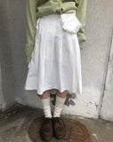 [Frill Back SET] Zeb Pleated Back Banding Midi Skirt