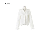 Conbe No Collar Fringe Tweed Jacket