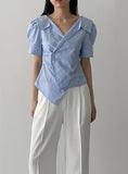 Virtue Unbalanced Puff Half Sleeve Shirt