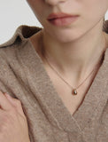 Champagne Full Moon Silver Mary Bowl Necklace