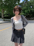Lumpy Rib Round Slim Fit Long Sleeve Cardigan