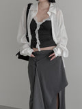 Frill Lace Wrap Slim Sleeveless