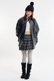 Embossed biker leather jacket