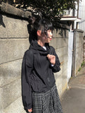 E-ring String Windbreaker Hood Zip-up