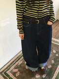 Hobe Jacquard Stripe Denim Wide Pants
