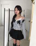 EB Argyle Crop Cardigan