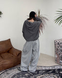 Delrin Print Knit Hood Zip-Up