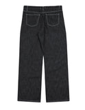 Bato Black Blue Wide Denim Pants