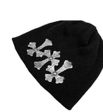 Triple cross rivet beanie