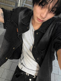Patch Square Washing Denim Shirt