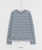 Kunin Frill Stripe Ribbon Long Sleeve Tee