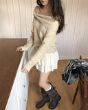 Mars Ribbon Off-Shoulder Knit