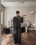 LookPain Cat Wash Wide Denim Pants