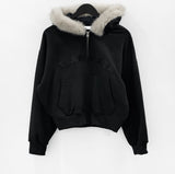 Wintz Patch Brushed Fur Hood Zip Up