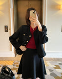 Coped Round Tweed Short Jacket