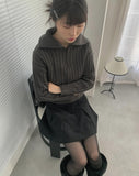 Chise cable knit half zip-up