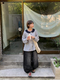 Colden Snap Button Banding Denim Wide Pants