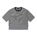 Paneled Stripe Cropped T-Shirt