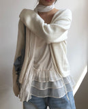 Peron Layered Knit Bolero Cardigan Sleeveless Set