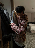 Hooded check shirt