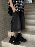 Suspenders Bermuda Two-Tuck Denim