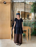 Selverco Layered Shirring Tiered Short Sleeve One Piece