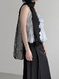 Flynn See-through Frill Tiered Blouse