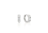 Essence Silver (W) Lab Diamond Tria One-Touch Earrings_0.1CT