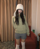 [strap set] Oro string knit round neck wool knit