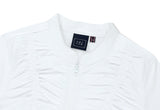SHIRRING COTTON ZIP UP