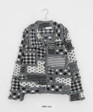 Pitanne Dot Patch Knit Cardigan Jacket