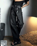 Rivet washing denim pants