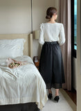 Leburne Punching Lace Banding Skirt