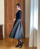 Marzel Pearl Wool Brushed Flare Skirt