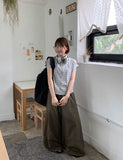 Mocku Banding Nylon Cargo Wide Pants