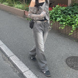 Tutu Gray Washing Denim Wide Pants